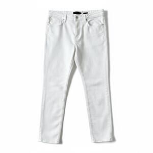 Massimo Dutti White Jeans Tapered High Rise Minimalist NWT 34x28